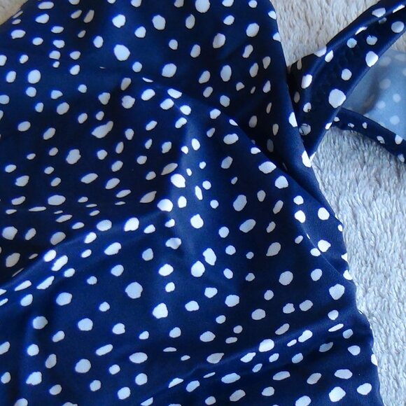 Kona Sol Swimsuit Womens One Piece Removeable Pads Polk-a-dot Blue M,14, XL 22 - Picture 11 of 14